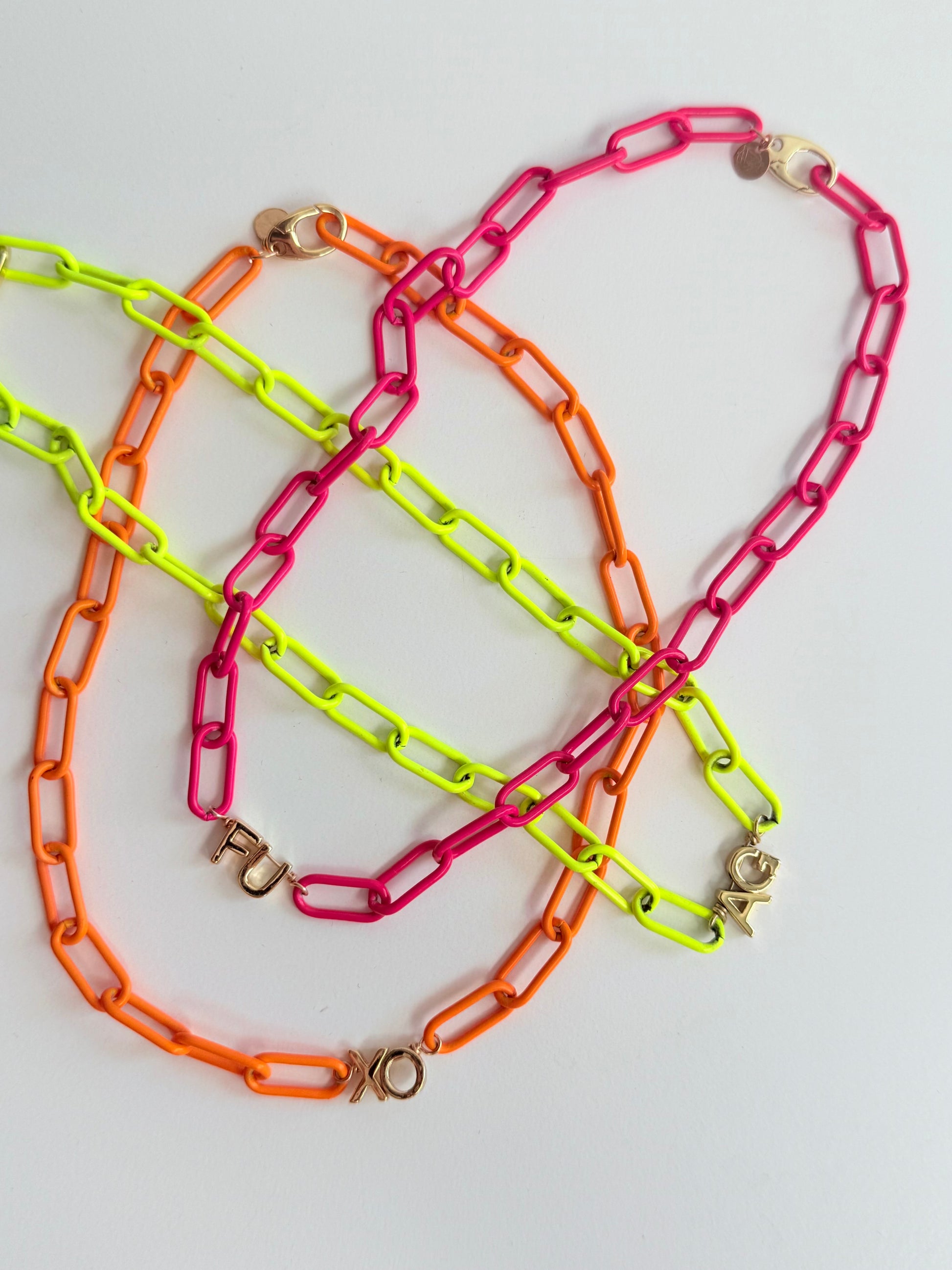 Colorful Initial Paperclip Necklace