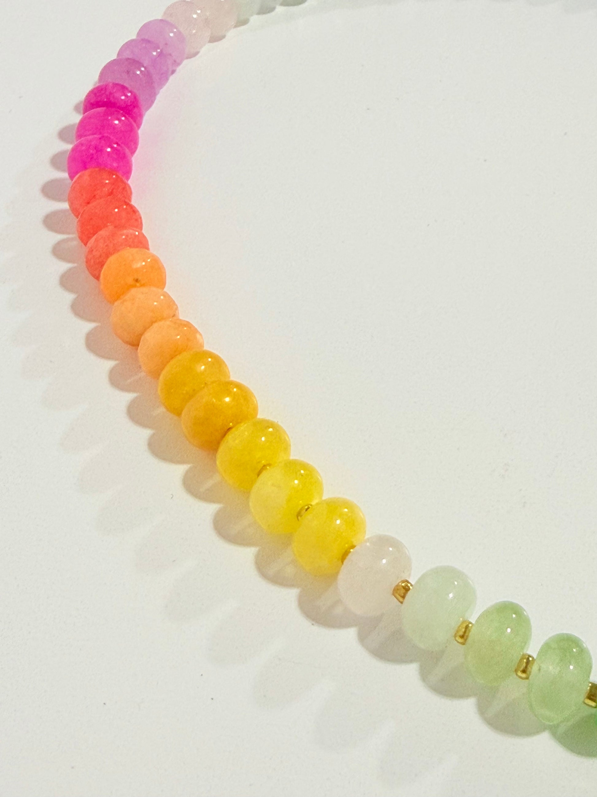 The Colorful Rainbow Stone Bead Necklace