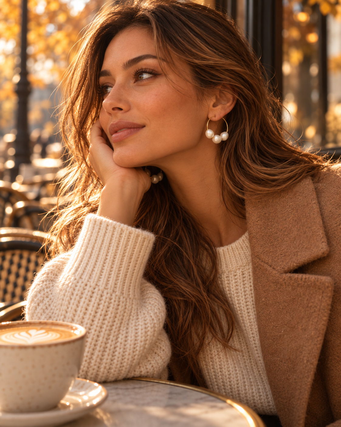 Freshwater pearl gold-filled hoop earrings styled for everyday wear