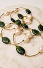 Multiple Canadian green jade and freshwater pearl gold-filled bracelets by Gypsy & Gem