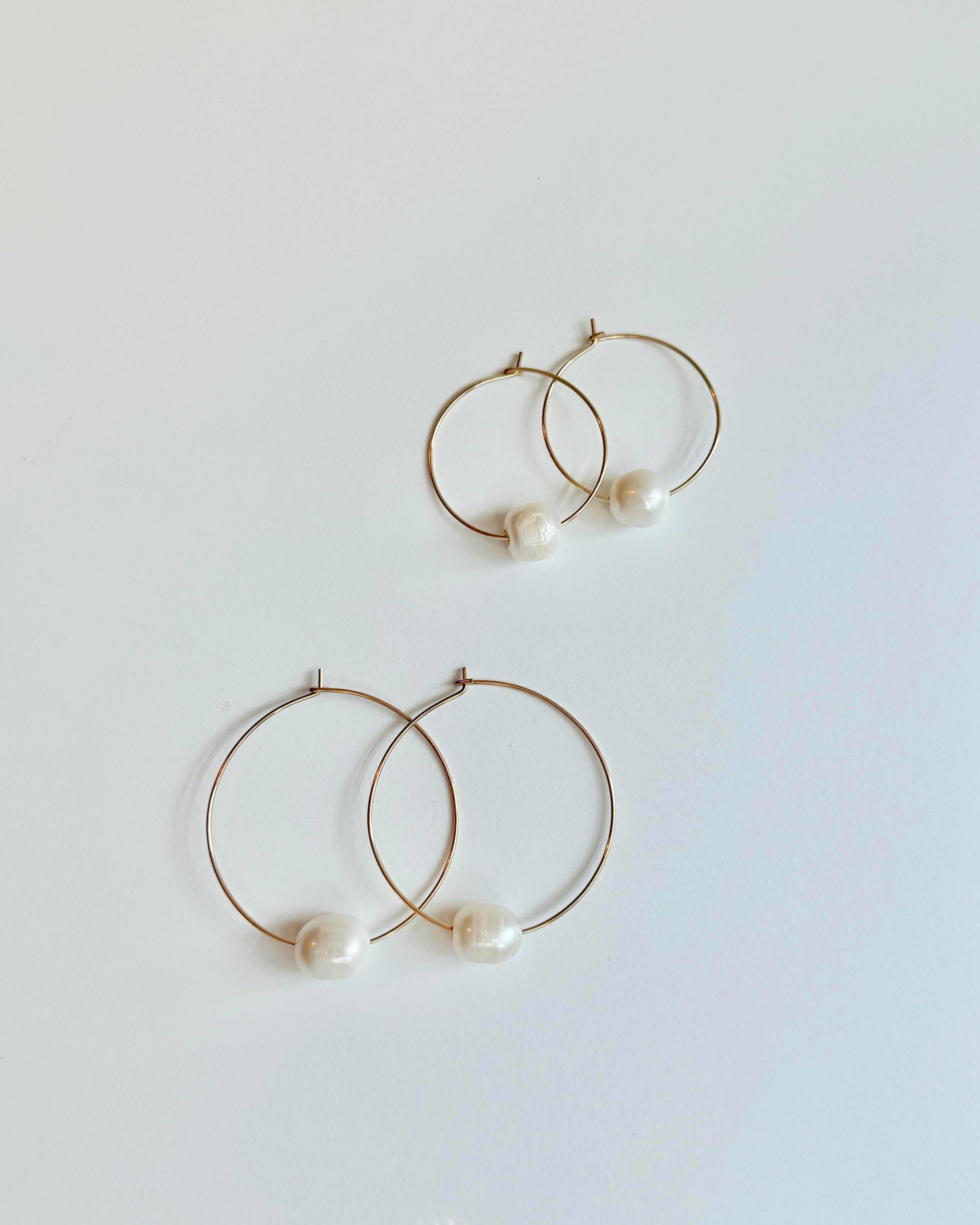 Cherub Pearl Hoops