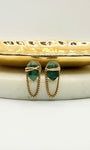 Gold Wire Wrapped Gemstone Studs