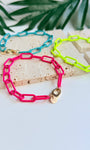 Colorful Paperclip Chain Bracelet