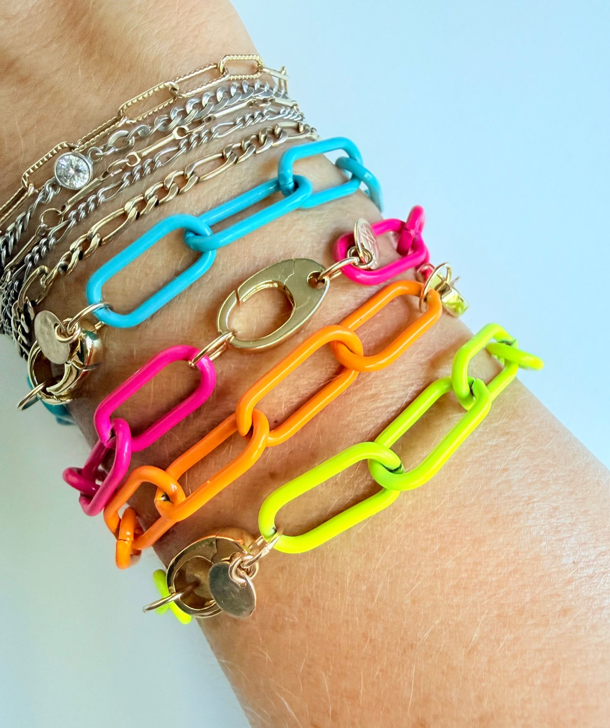 Colorful Paperclip Chain Bracelet