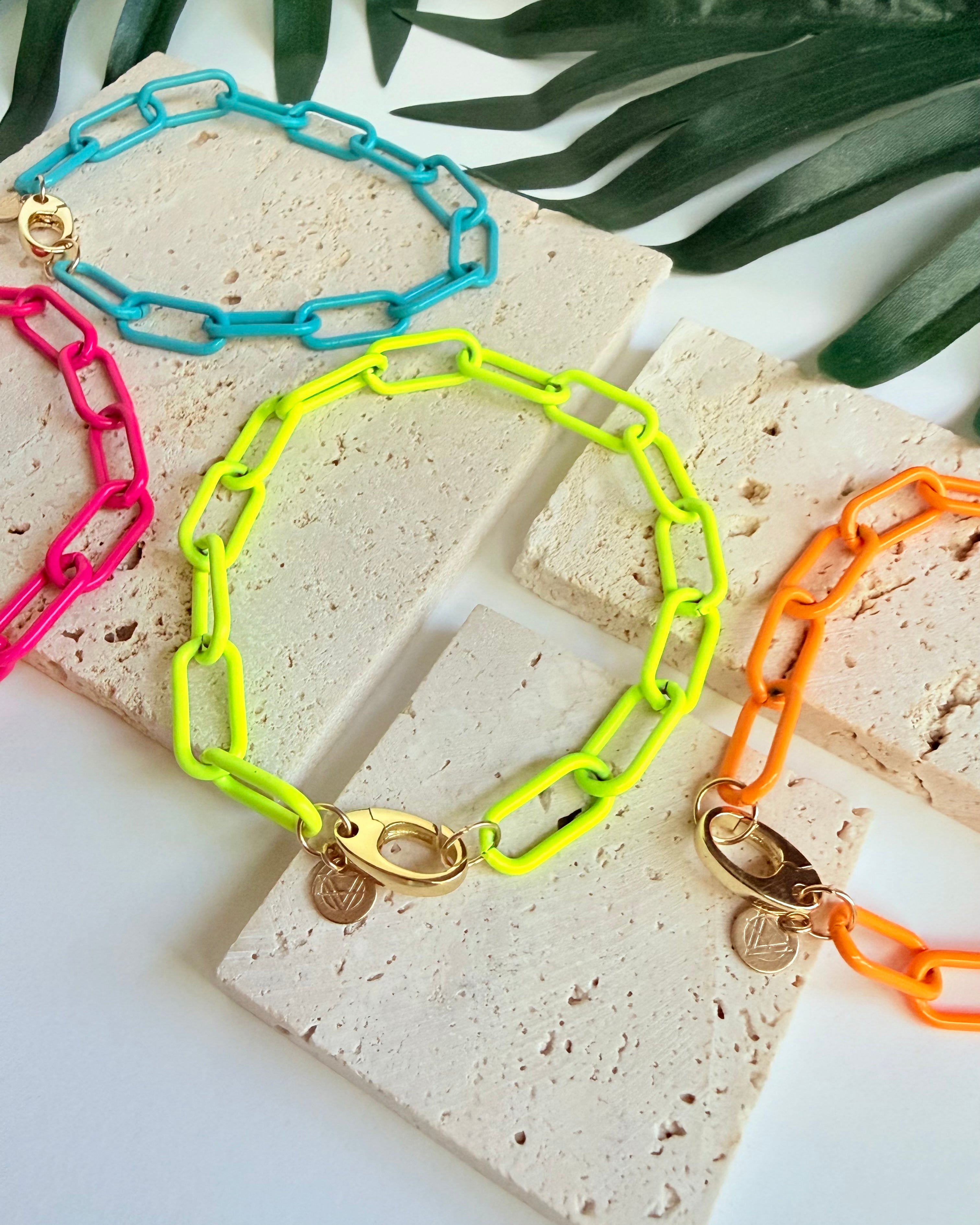 Colorful Paperclip Chain Bracelet