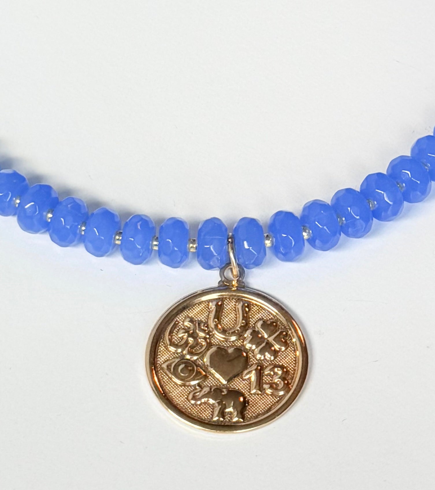 Good Luck Beaded Gemstone Charm Necklace