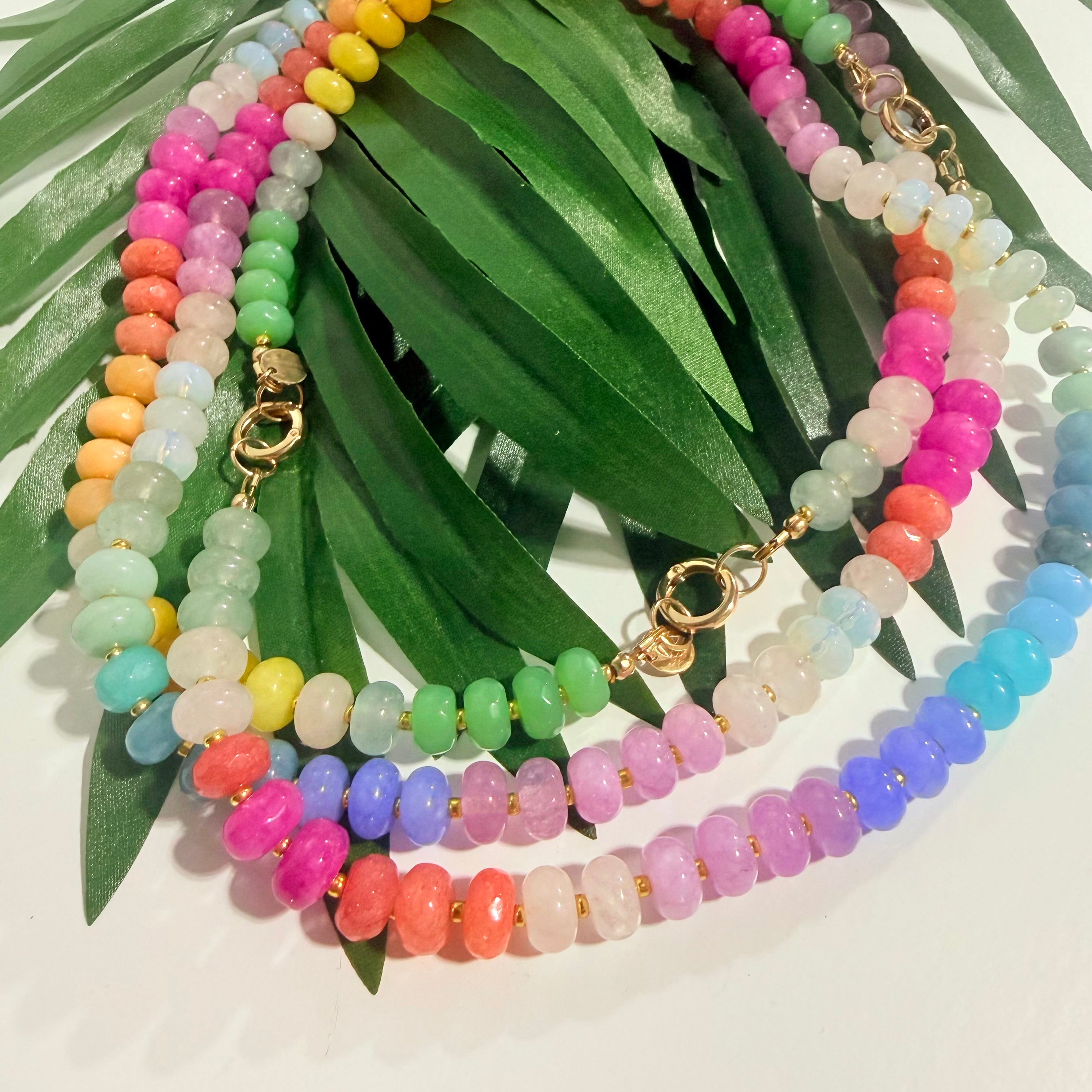 The Colorful Rainbow Stone Bead Necklace