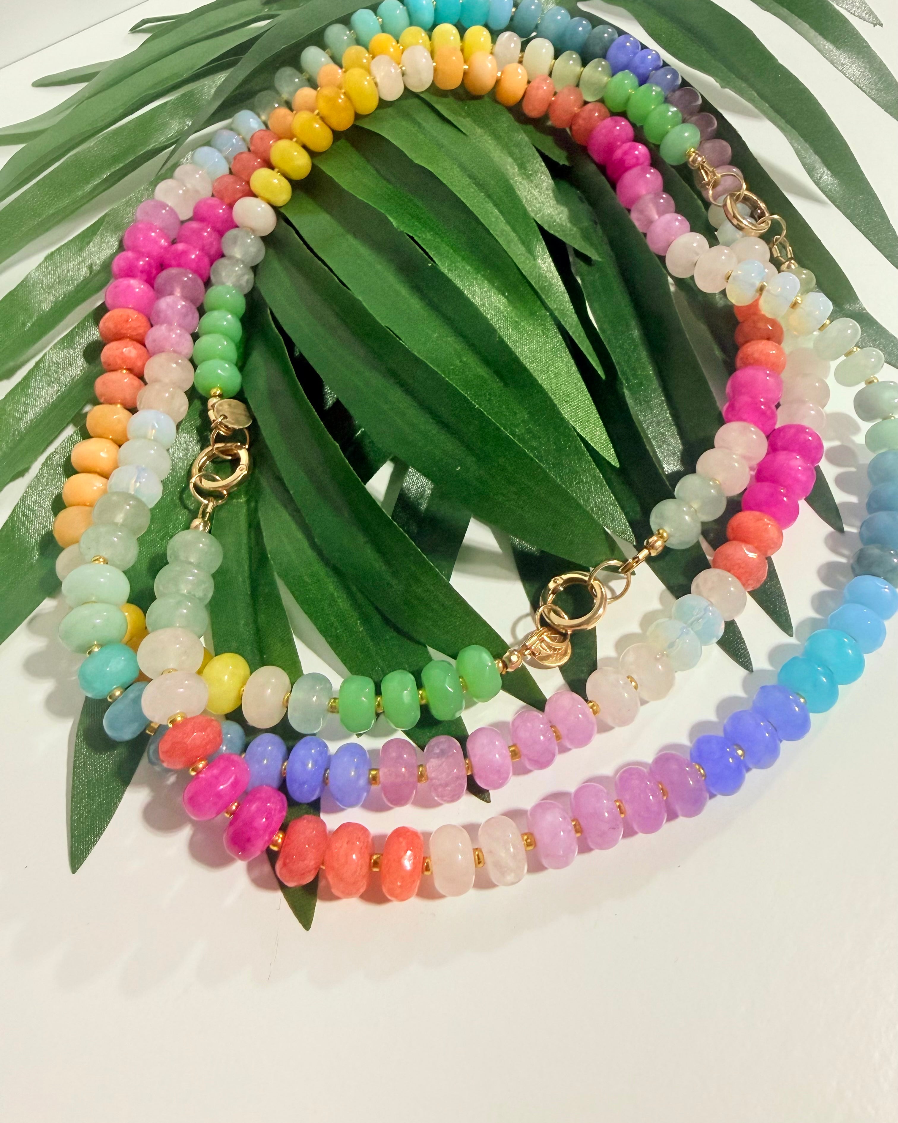 The Colorful Rainbow Stone Bead Necklace
