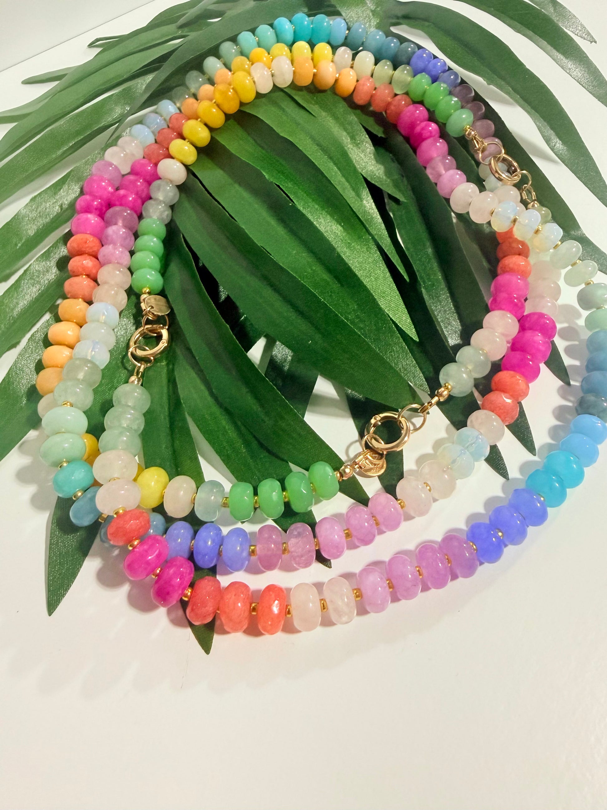 The Colorful Rainbow Stone Bead Necklace