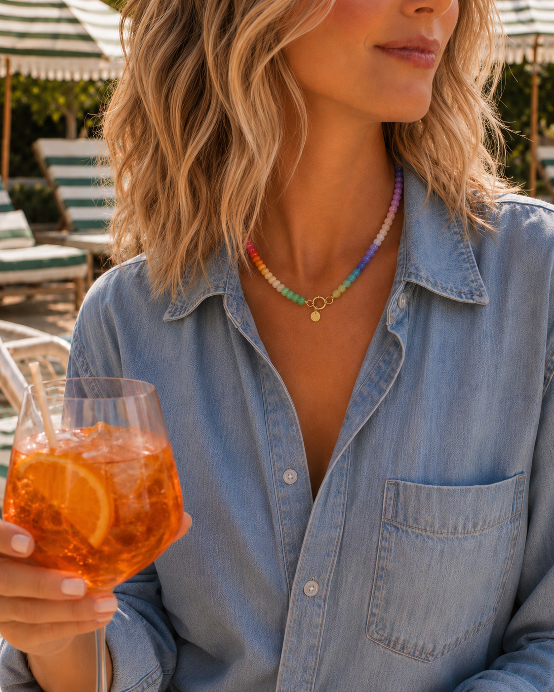 The Colorful Rainbow Stone Bead Necklace