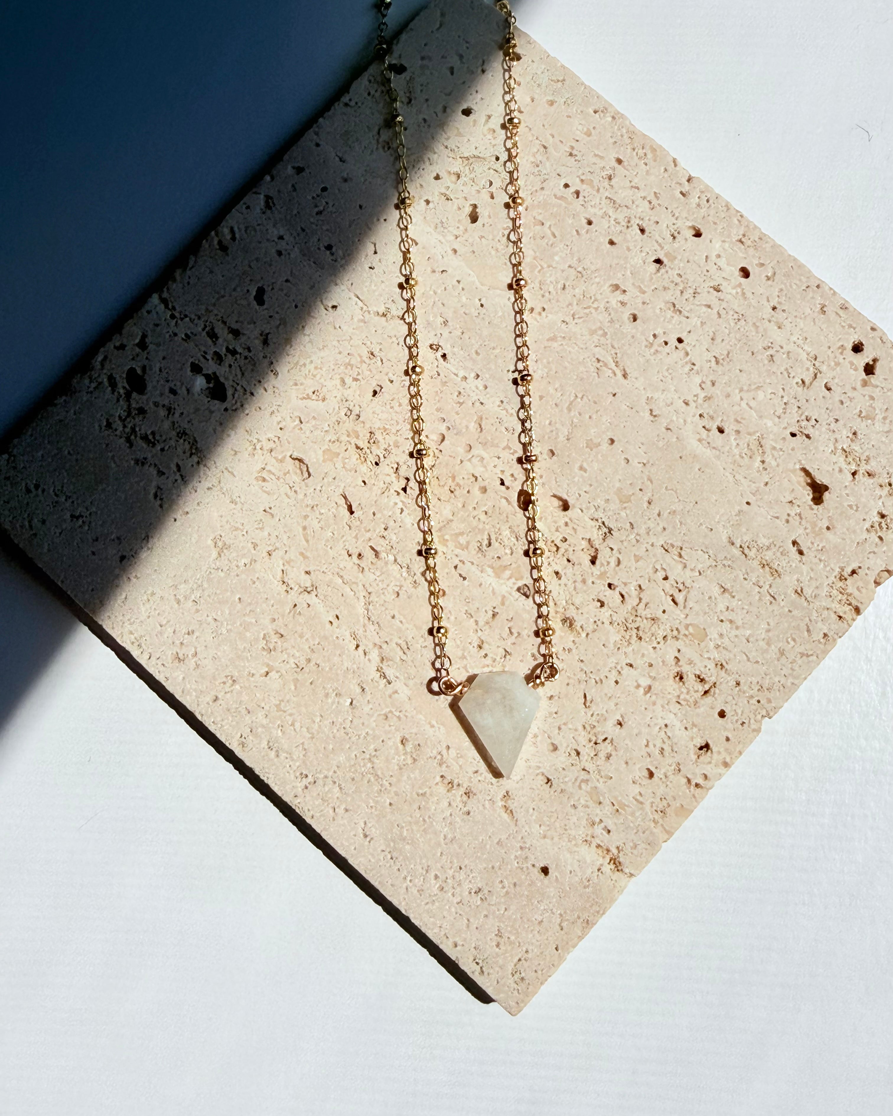 Rainbow Moonstone Pendant Necklace