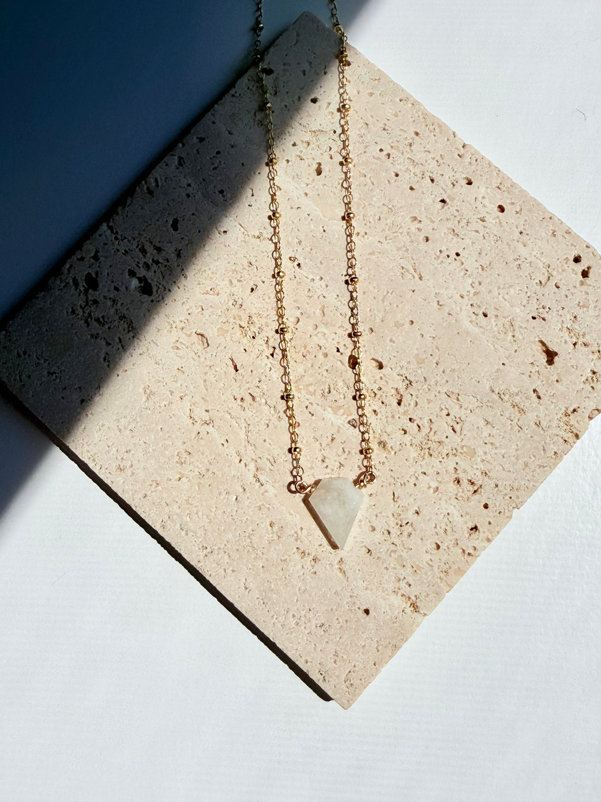 Rainbow Moonstone Pendant Necklace
