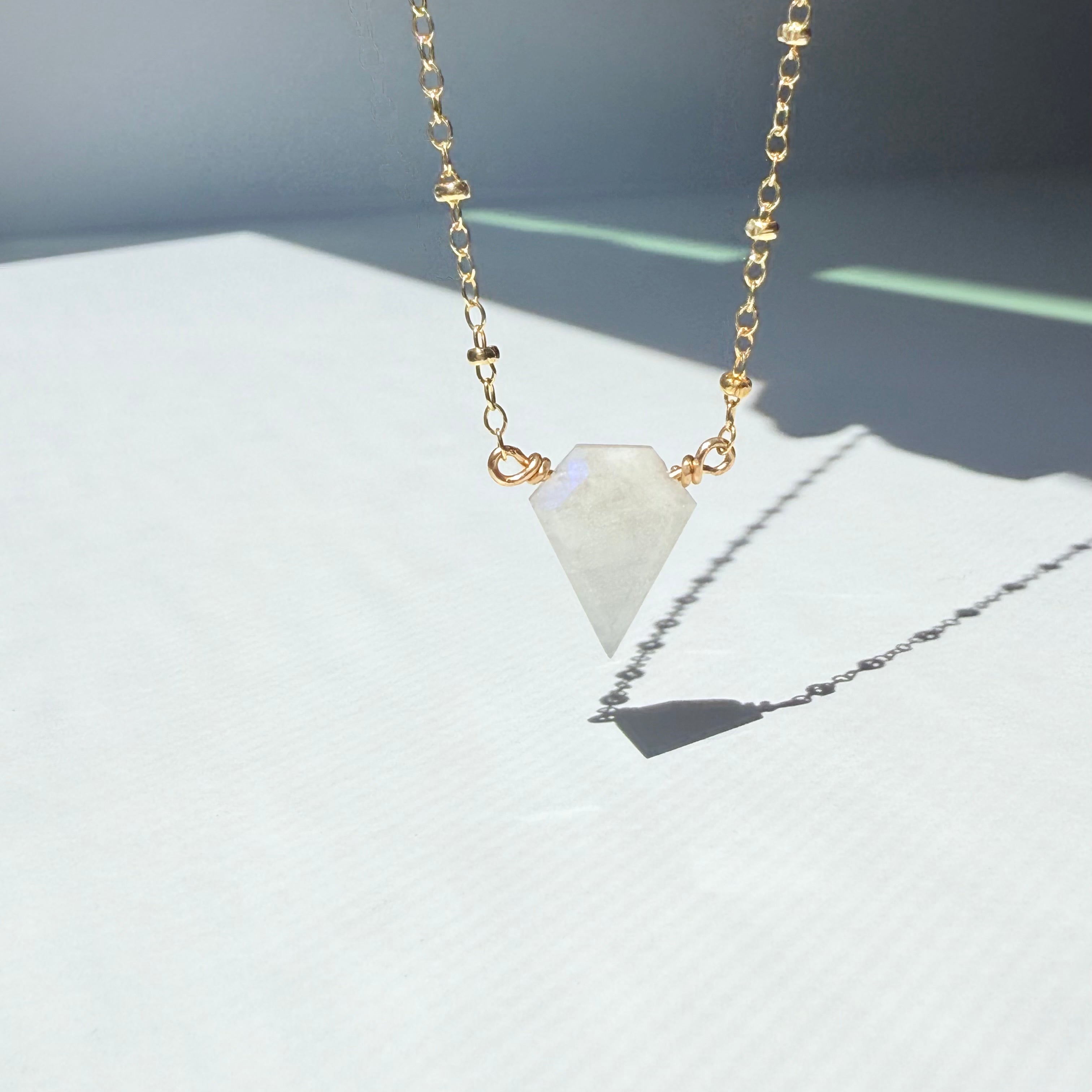 Rainbow Moonstone Pendant Necklace