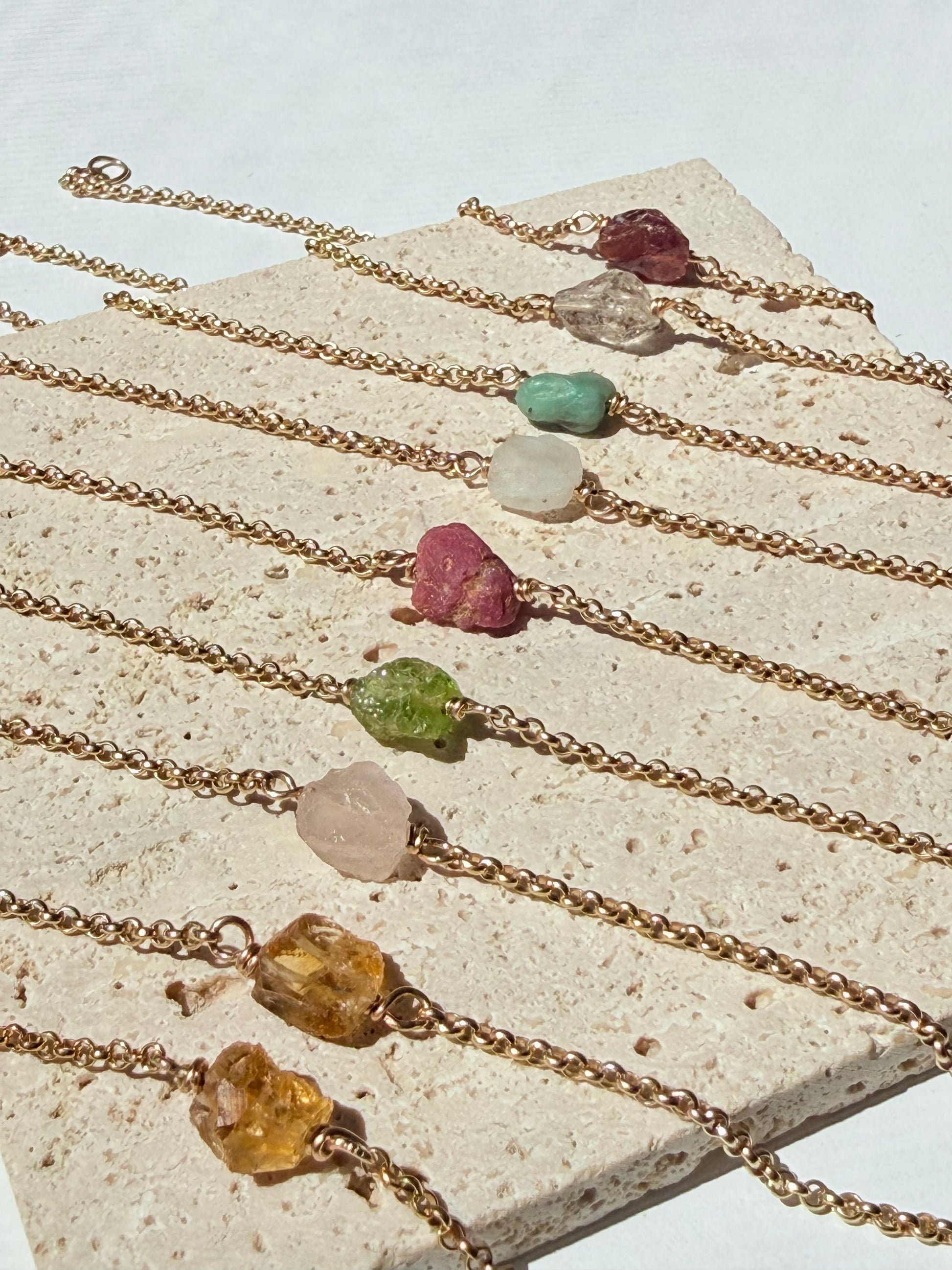 Raw Gemstone Birthstone Bracelet