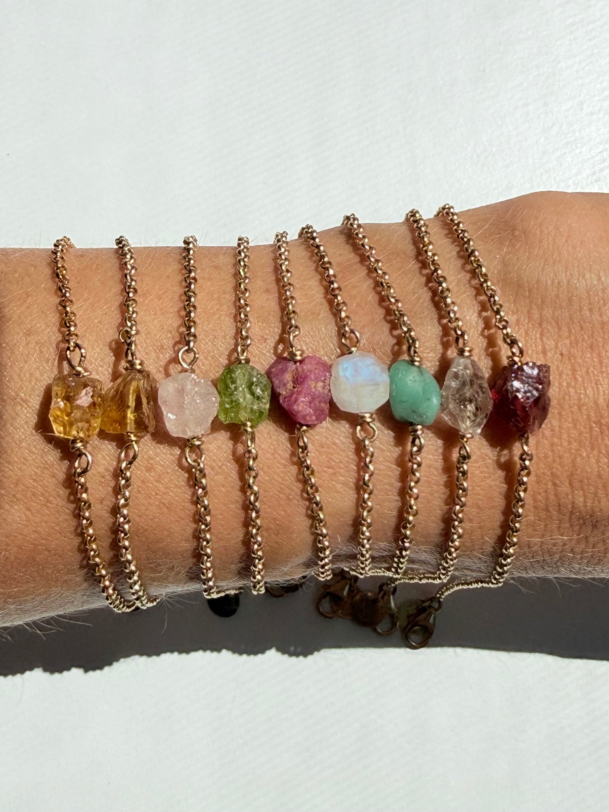 Raw Gemstone Birthstone Bracelet