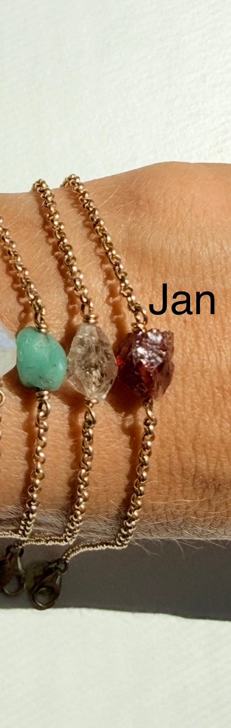 Raw Gemstone Birthstone Bracelet