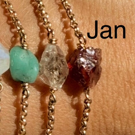 Raw Gemstone Birthstone Bracelet