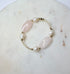 Rose quartz and freshwater pearl 14k gold-filled roll-on bracelet