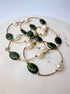 Multiple Olivine jade and freshwater pearl gold-filled bracelets by Gypsy & Gem